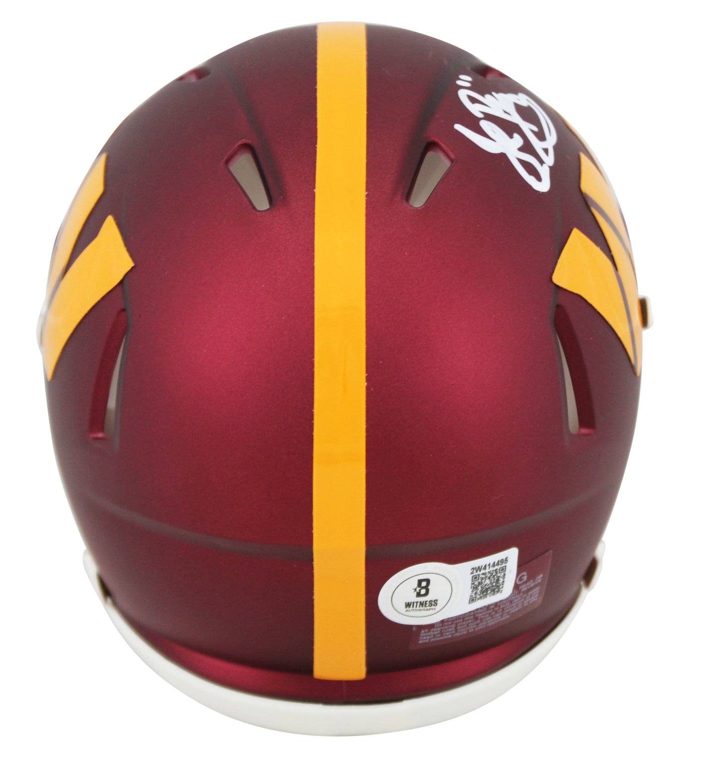 Commanders John Riggins Signed Speed Mini Helmet w/ White Sig BAS Witnessed