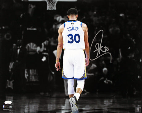 Warriors Stephen Curry Authentic Signed 16x20 Horizontal Spotlight Photo JSA 5