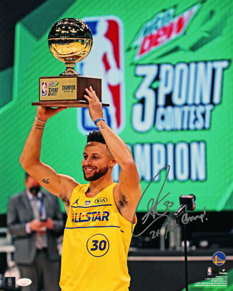 Warriors Stephen Curry "2x 3pt Champ!" Signed 16x20 All-Star Game Photo JSA