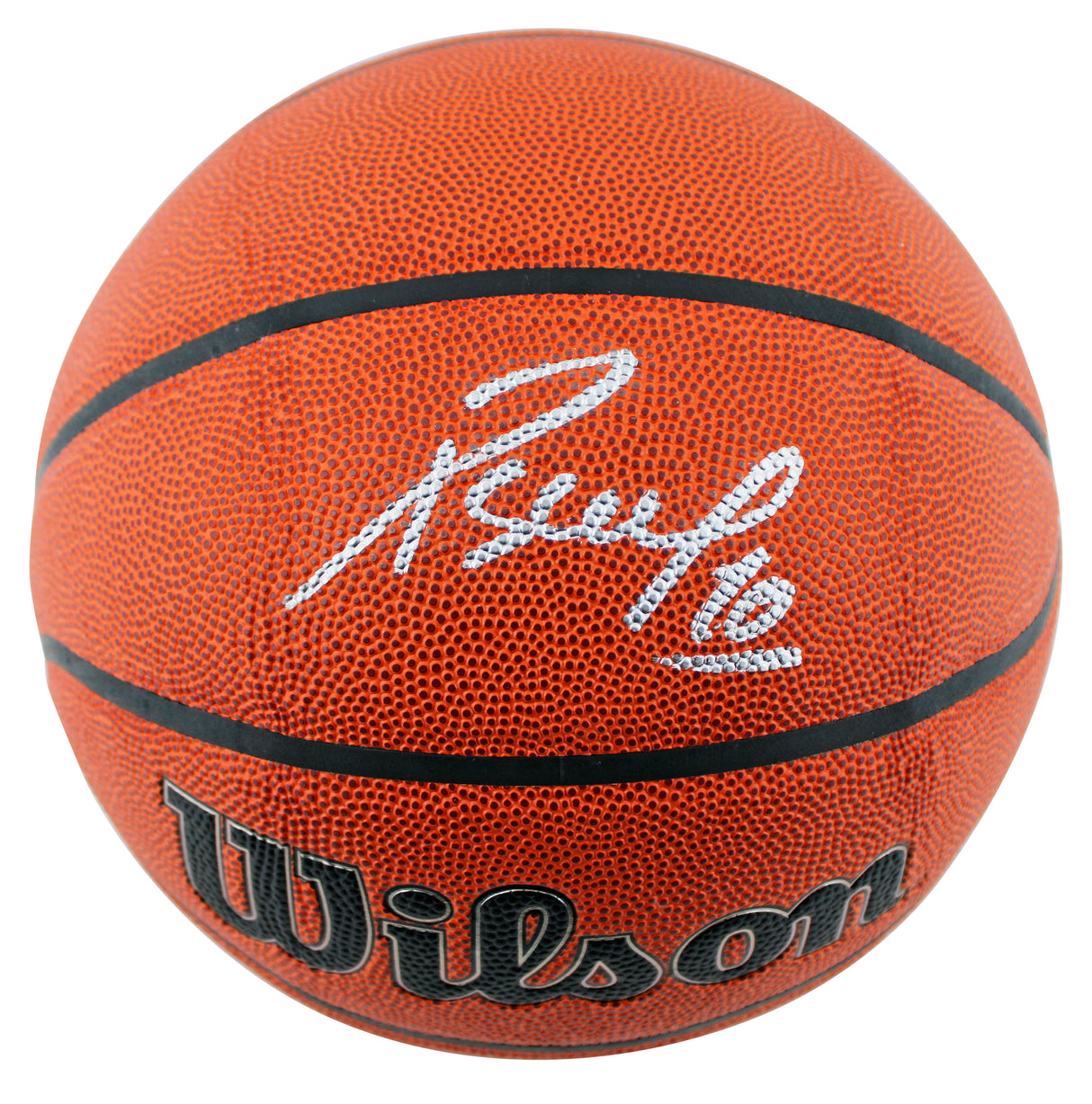 Kings Domantas Sabonis Authentic Signed Wilson Basketball BAS Witnessed