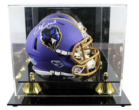 Ravens Ed Reed Signed 2024 On-Field Alt Speed Mini Helmet W/ Case BAS Witnessed