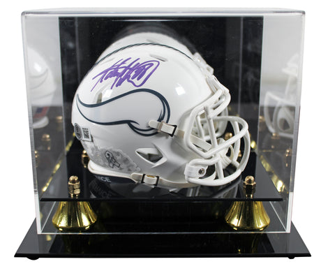 Vikings Adrian Peterson Signed STS III Speed Mini Helmet W/ Case BAS Witnessed