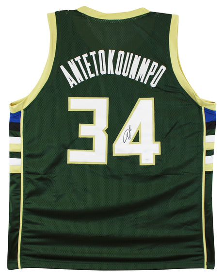 Giannis Antetokounmpo Authentic Signed Green Pro Style Jersey JSA