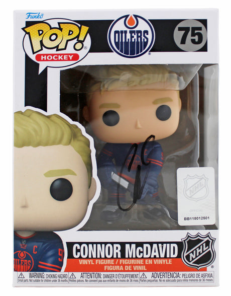 Oilers Connor McDavid Authentic Signed #75 Funko Pop Vinyl Figure JSA #AV75116