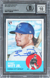 Royals Bobby Witt Jr. Signed 2022 Topps Archives #89 RC Card Auto 10! BAS Slab