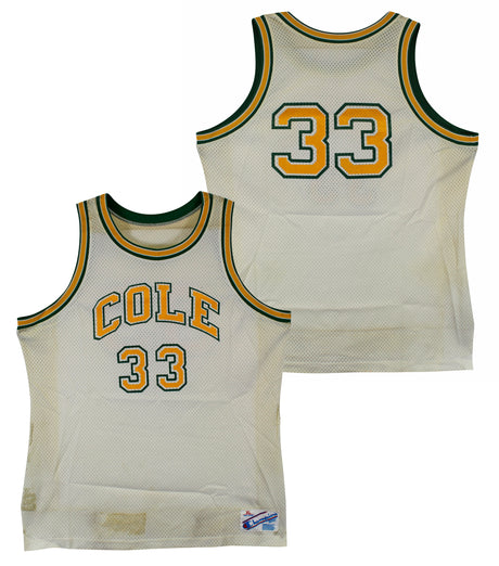 Shaquille O'Neal Game Used White 1987-89 Cole High School Champion Jersey SIA