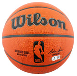 Rockets Clyde Drexler Authentic Signed Wilson Basketball w/ Case BAS Witnessed