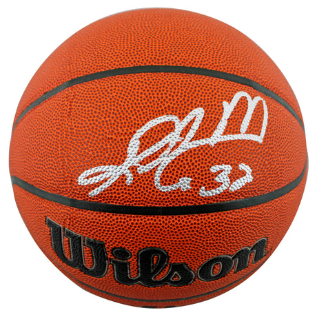 Jazz Karl Malone Authentic Signed Wilson Basketball Autographed BAS Witnessed