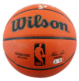 Rockets Hakeem Olajuwon Signed Wilson NBA Basketball BAS Witnessed #2W424134