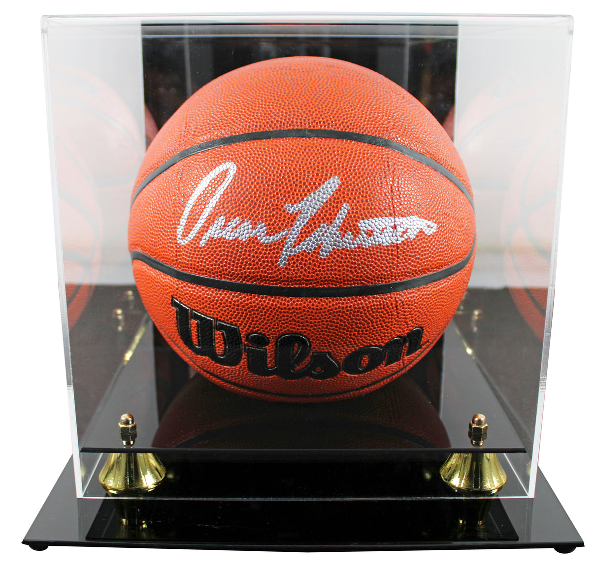 Bucks Oscar Robertson Authentic Signed Wilson Basketball w/ Case BAS Witnessed