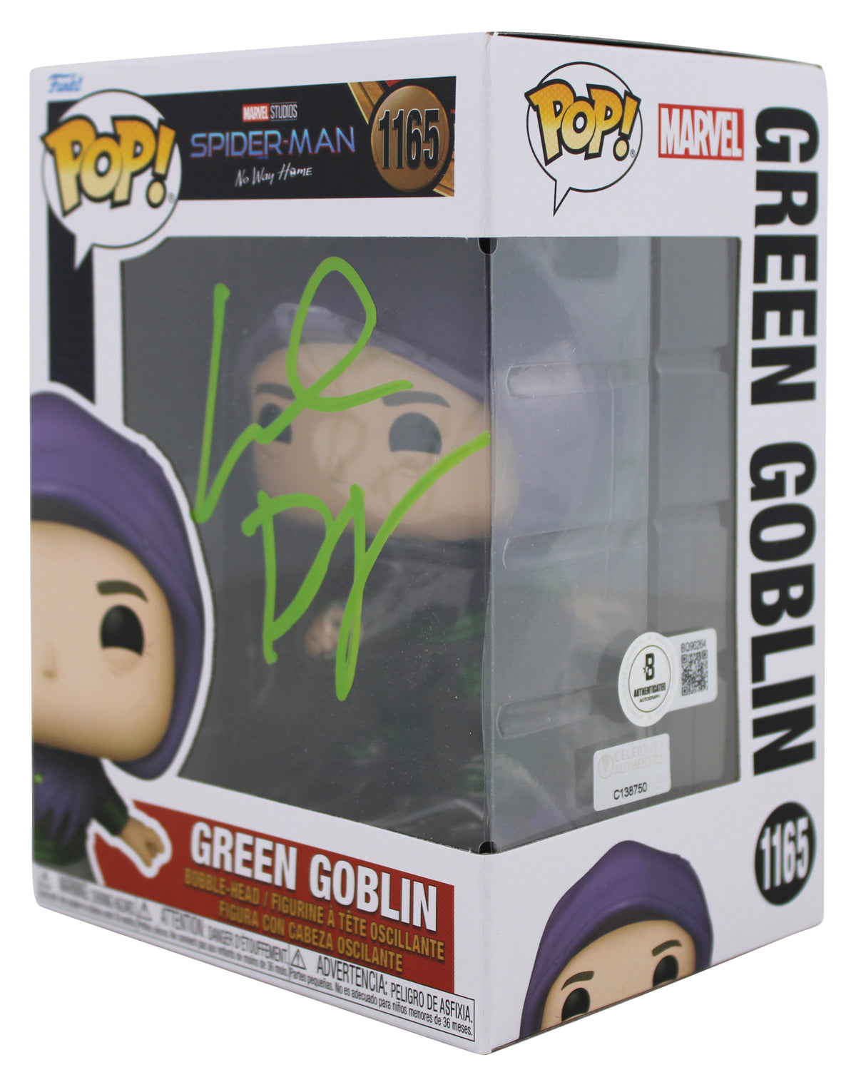 Willem Dafoe Signed Green Goblin #1165 Funko Pop Vinyl Figure BAS #BQ96264