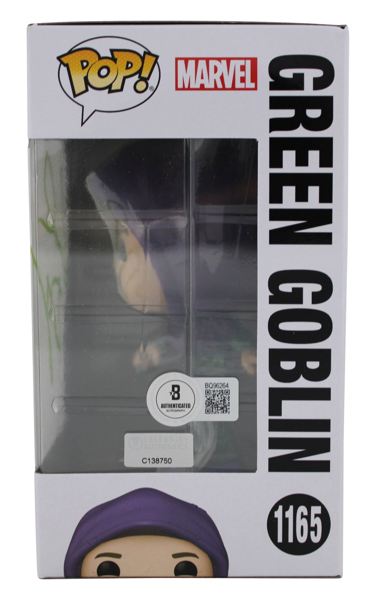 Willem Dafoe Signed Green Goblin #1165 Funko Pop Vinyl Figure BAS #BQ96264