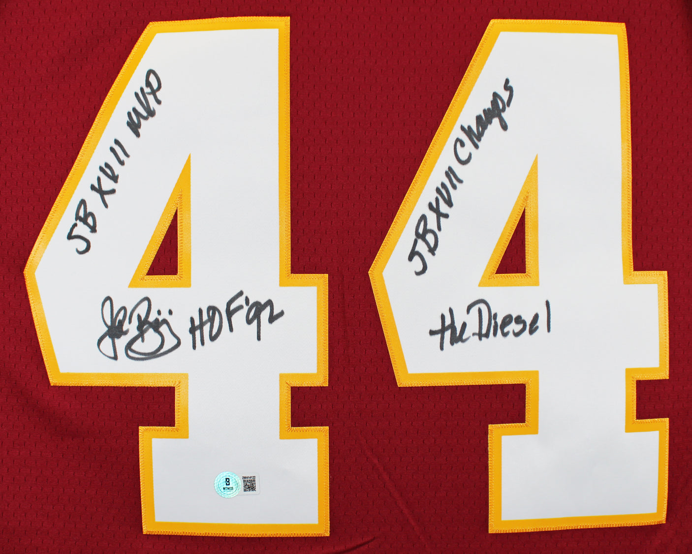 Commanders John Riggins "4x Insc" Signed 1982 Maroon M&N Jersey BAS Witnessed