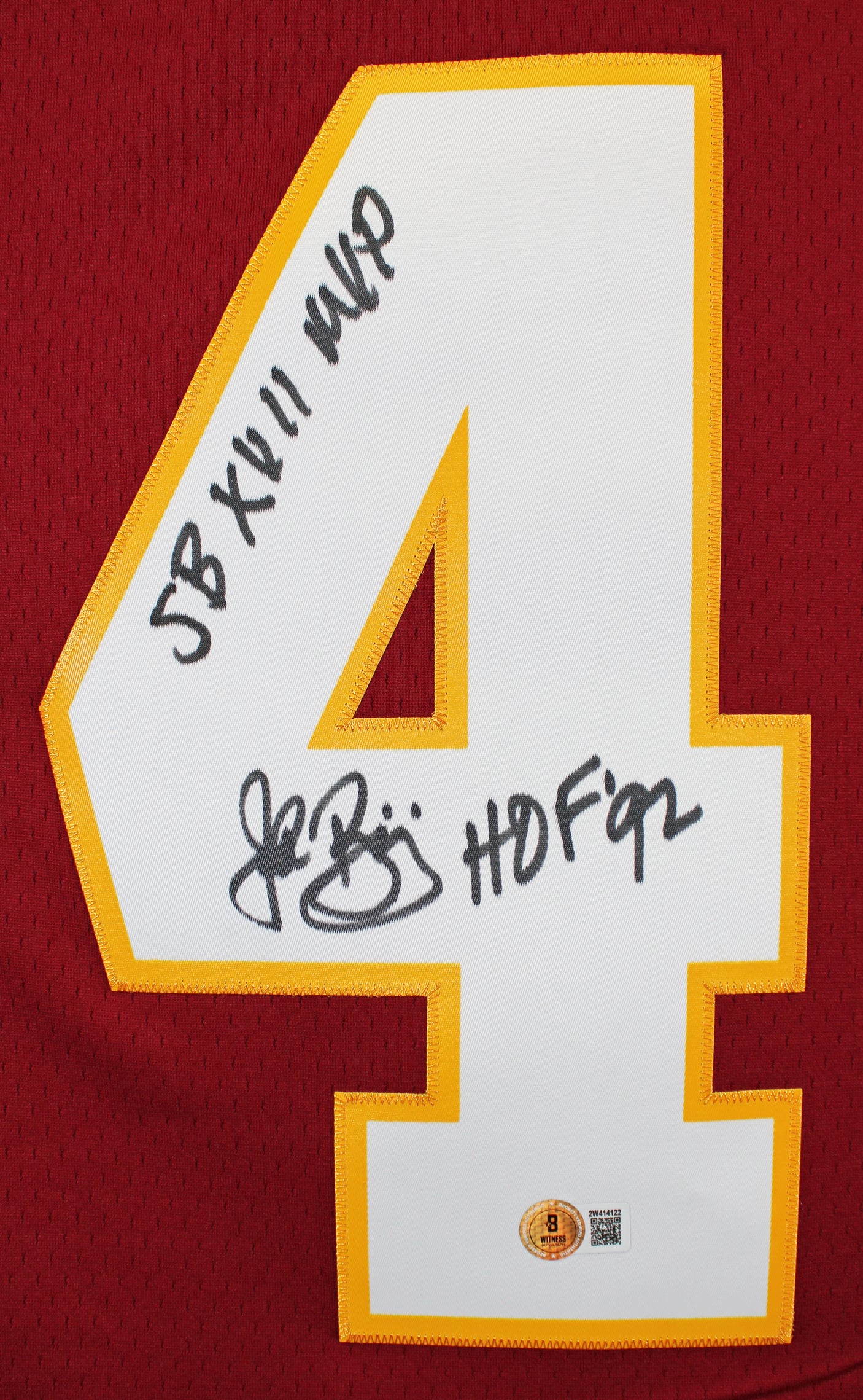 Commanders John Riggins "4x Insc" Signed 1982 Maroon M&N Jersey BAS Witnessed