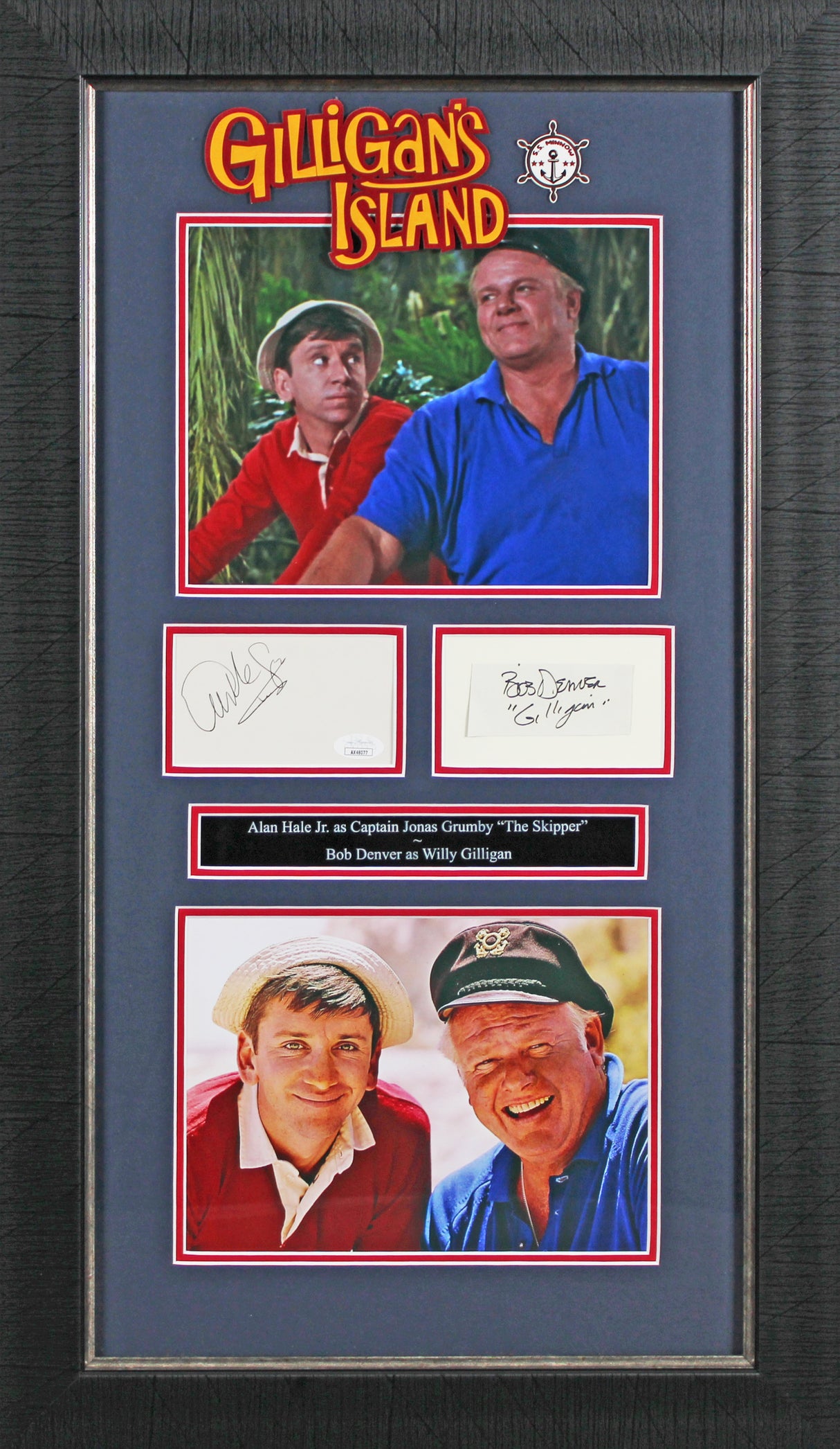 Gilligan's Island Bob Denver & Alan Hale Jr. Authentic Signed Framed Display BAS