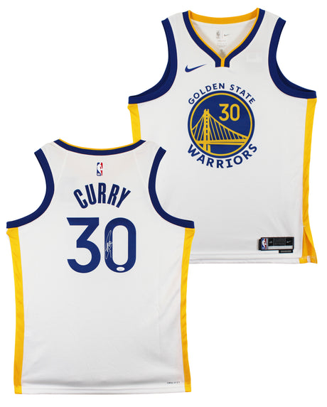 Warriors Stephen Curry Signed White Nike Association Edition Swingman Jersey JSA