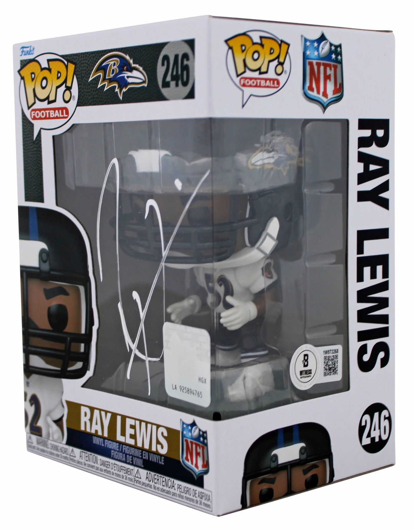 Ravens Ray Lewis Authentic Signed #246 Funko Pop Vinyl Figure BAS Wit #1W973268