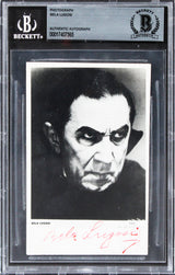 Bela Lugosi Dracula Authentic Signed Black & White 3.25x5 Photo BAS Slabbed