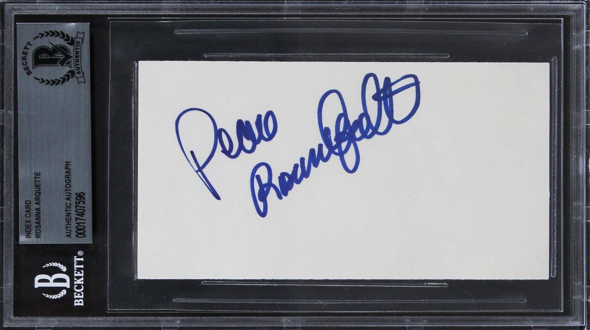 Rosanna Arquette Crash "Peace" Authentic Signed 3x5 Index Card BAS Slabbed 2