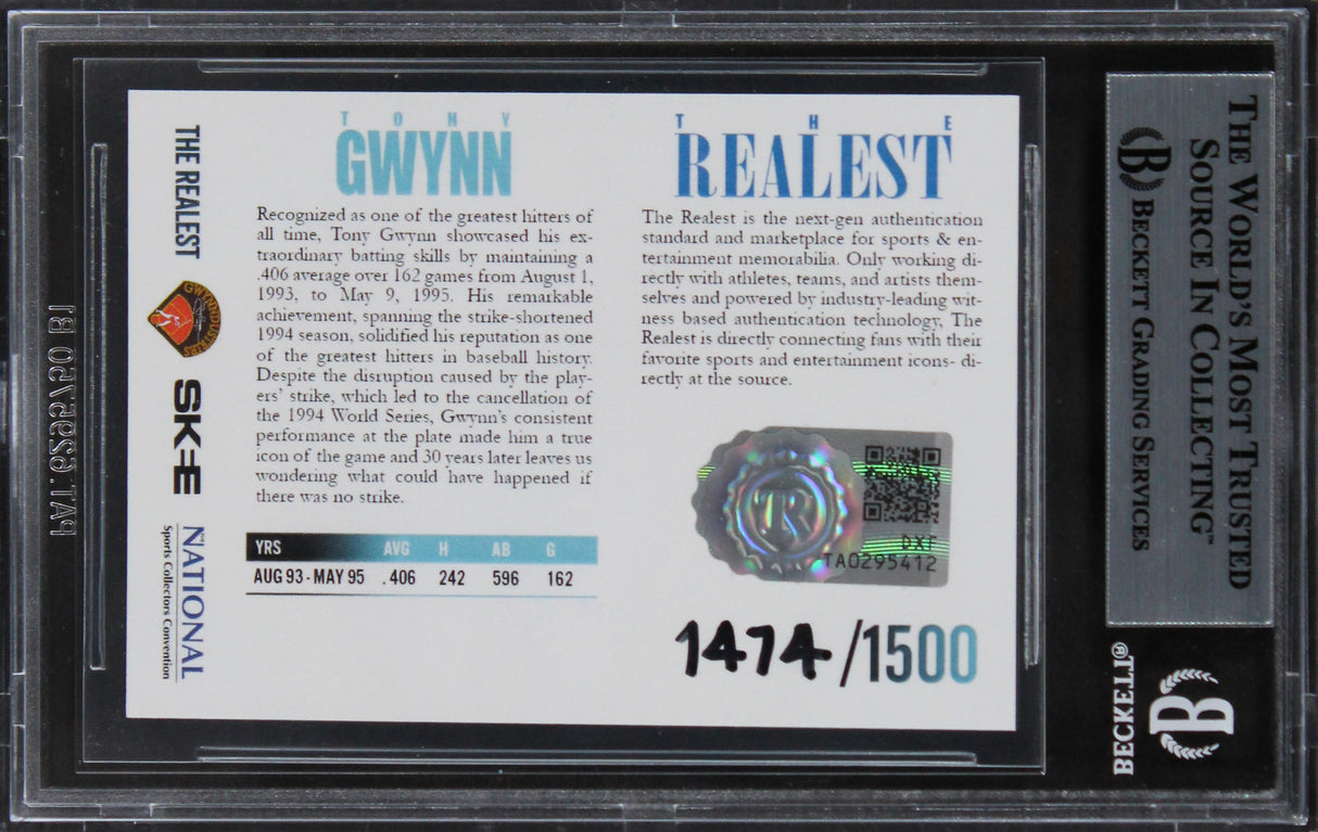 DJ Skee Signed 2024 Tony Gwynn The Realest National Con Promo Card BAS Slabbed