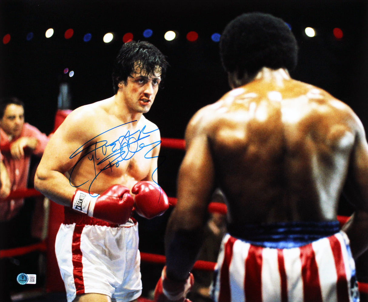 Sylvester Stallone Rocky Authentic Signed 16x20 Horizontal Boxing Photo BAS 2