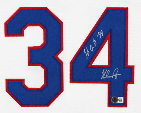 Rangers Nolan Ryan "HOF 99" Authentic Signed White Nike Jersey Autographed BAS