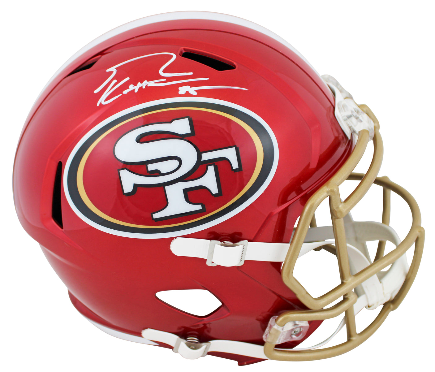 George Kittle 49ers Signed Flash Speed Helmet BAS Witness w/ Case