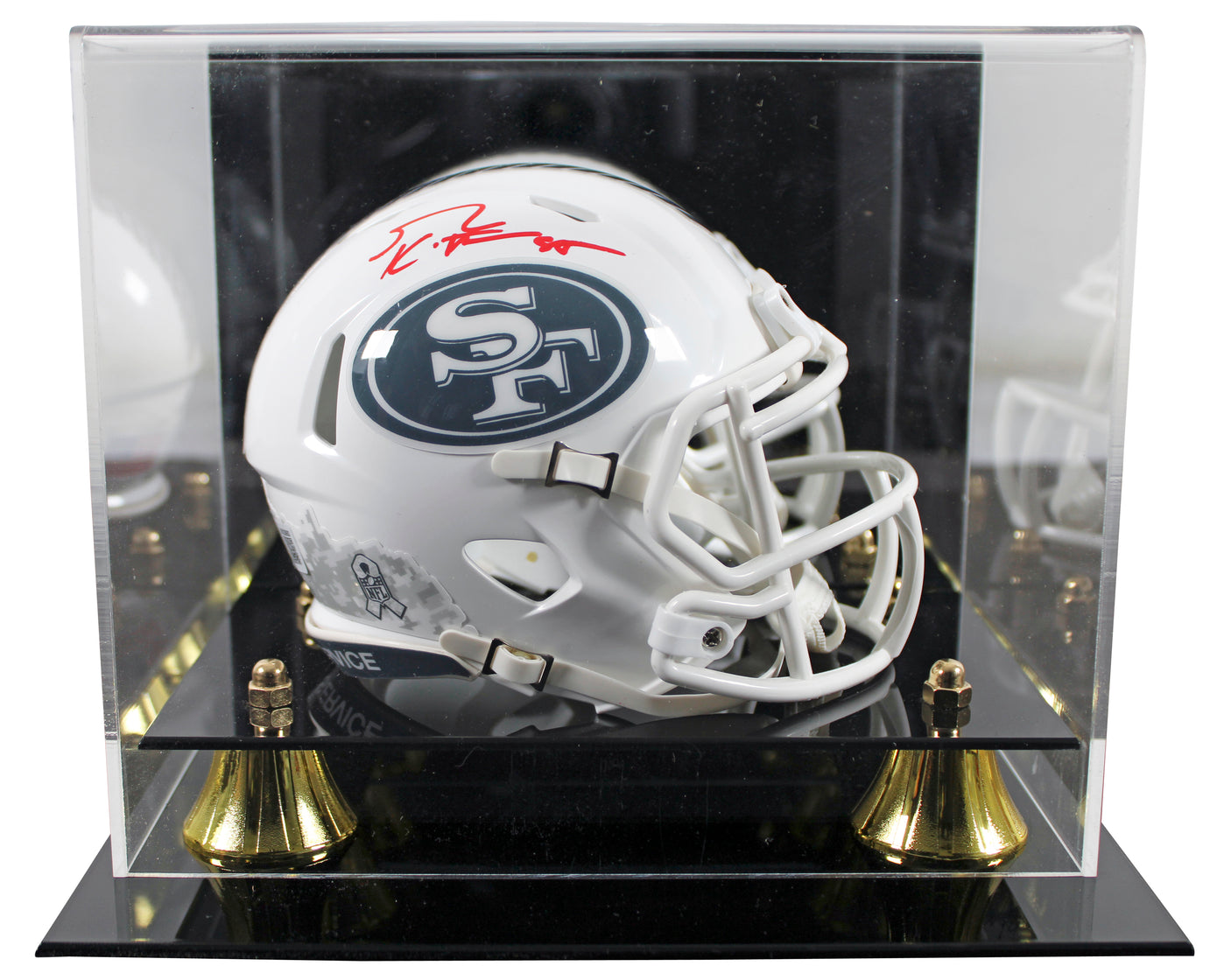 George Kittle Signed 49ers Salute to Service Mini Helmet w/ Display Case BAS