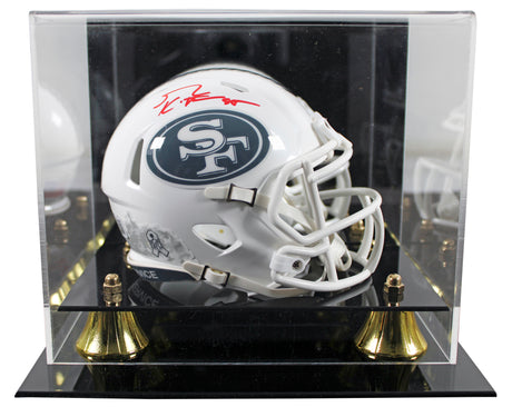 49ers George Kittle Signed Salute To Service III Speed Mini Helmet W/ Case BAS W