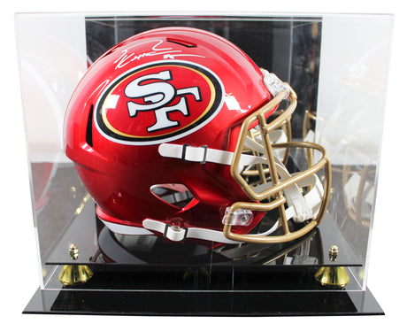 49ers George Kittle Signed Flash Full Size Speed Rep Helmet W/ Case BAS Witness