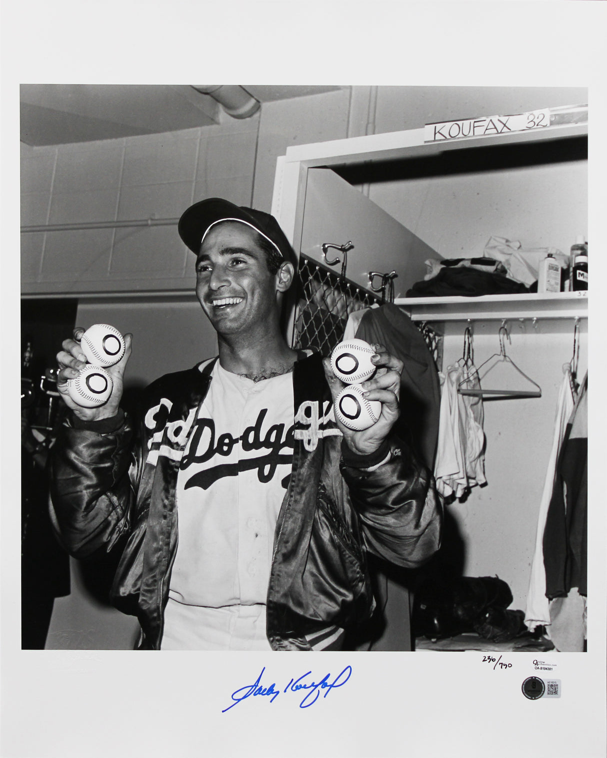 Dodgers Sandy Koufax Authentic Signed 16x20 Photo Auto Graded 10! BAS #AE18215