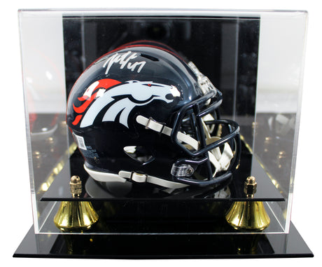 Broncos John Lynch Signed 1997-23 TB Speed Mini Helmet W/ Case BAS Witnessed