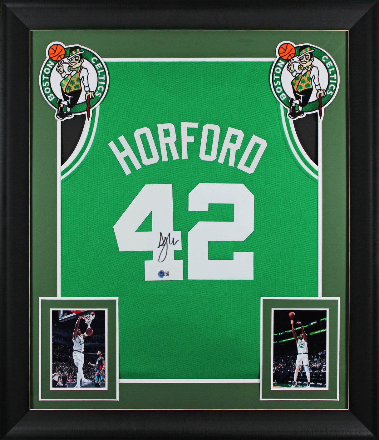 Al Horford Authentic Signed Green Pro Style Framed Jersey BAS Witnessed