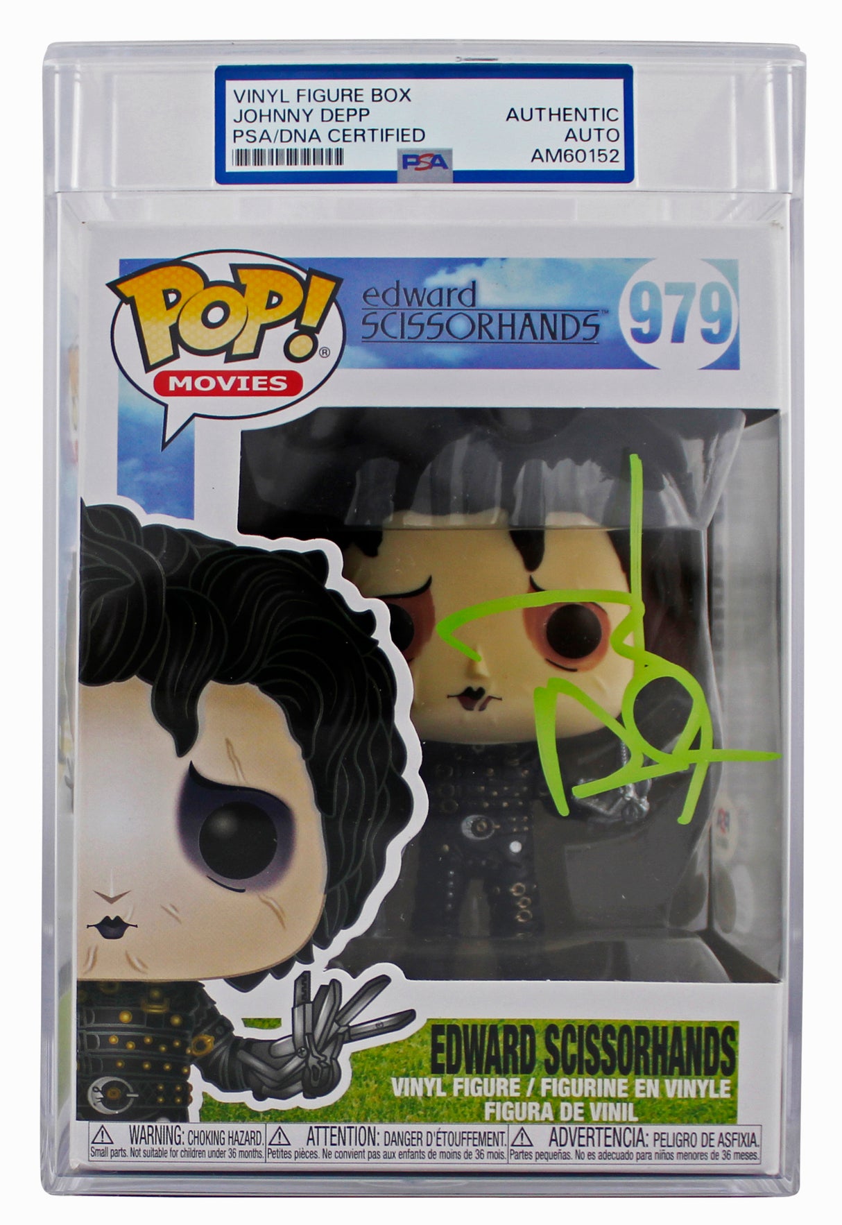 Johnny Depp Edward Scissorhands Signed #979 Funko Pop Vinyl Figure PSA & JSA