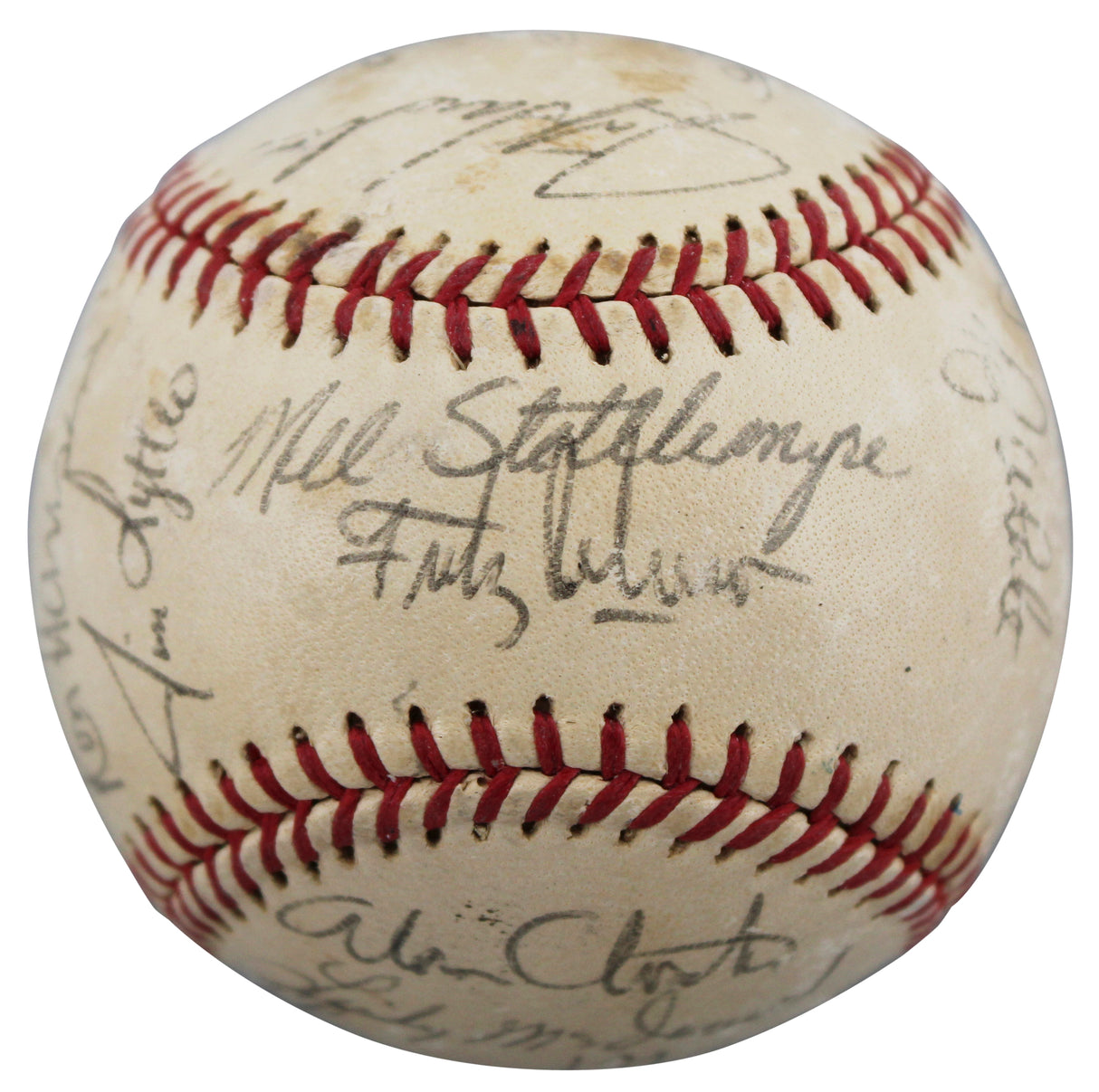 1971 Yankees (19) Munson, Stottlemyre, Alou Signed Oal Baseball PSA/DNA #AC00182