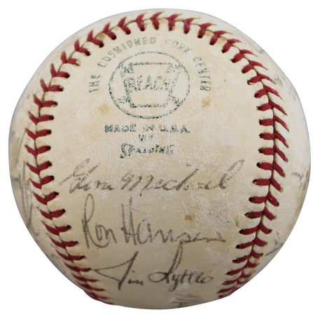 1971 Yankees (19) Munson, Stottlemyre, Alou Signed Oal Baseball PSA/DNA #AC00182