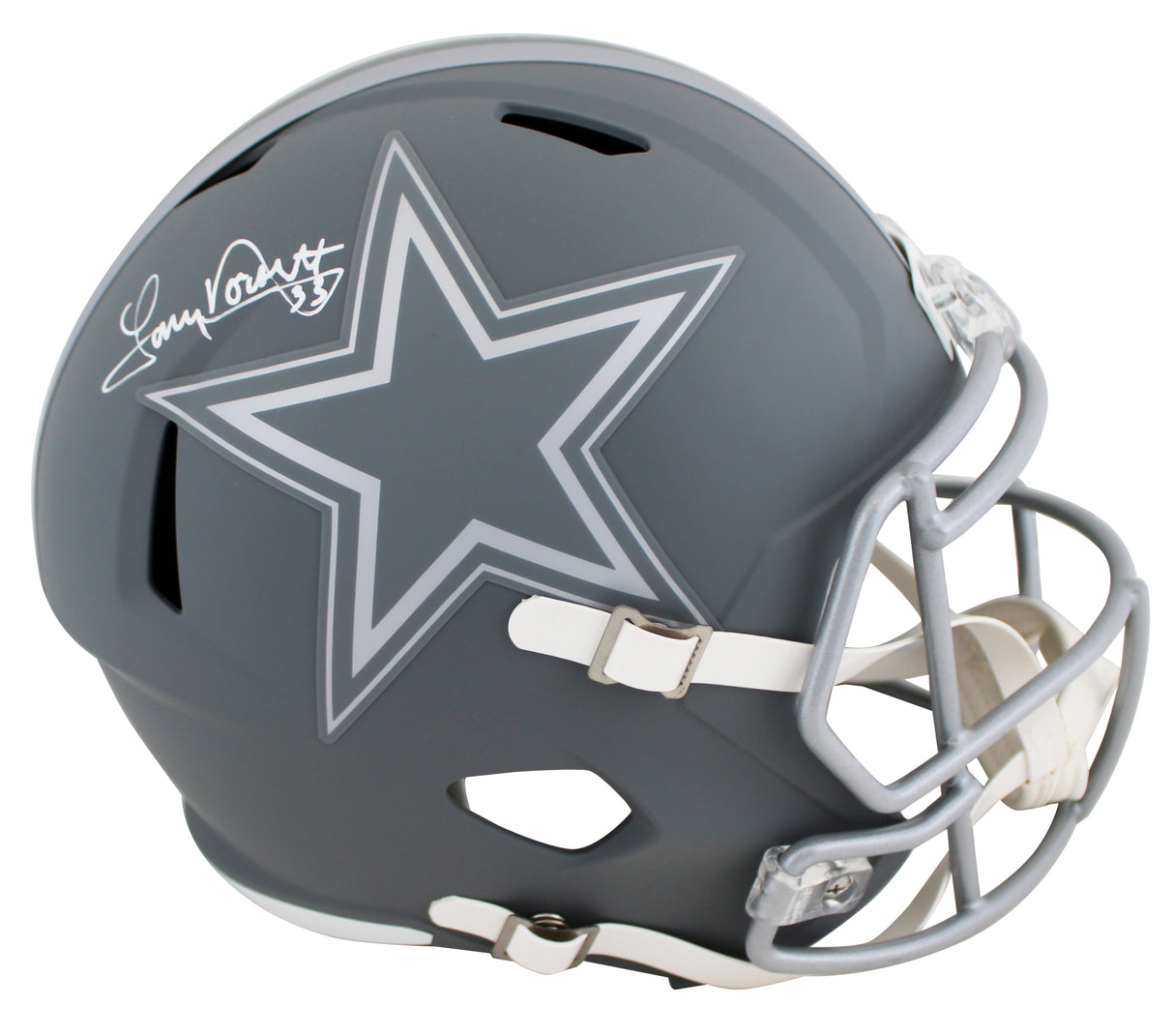 Cowboys Tony Dorsett Signed Slate Full Size Speed Rep Helmet W/ Case BAS Witness