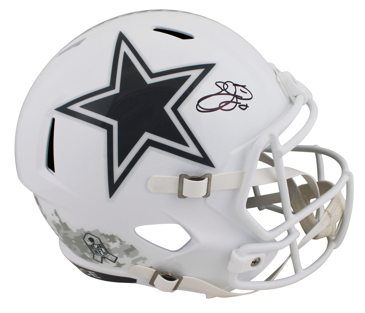 Cowboys Emmitt Smith Signed STS III Full Size Speed Rep Helmet W/ Case BAS Wit