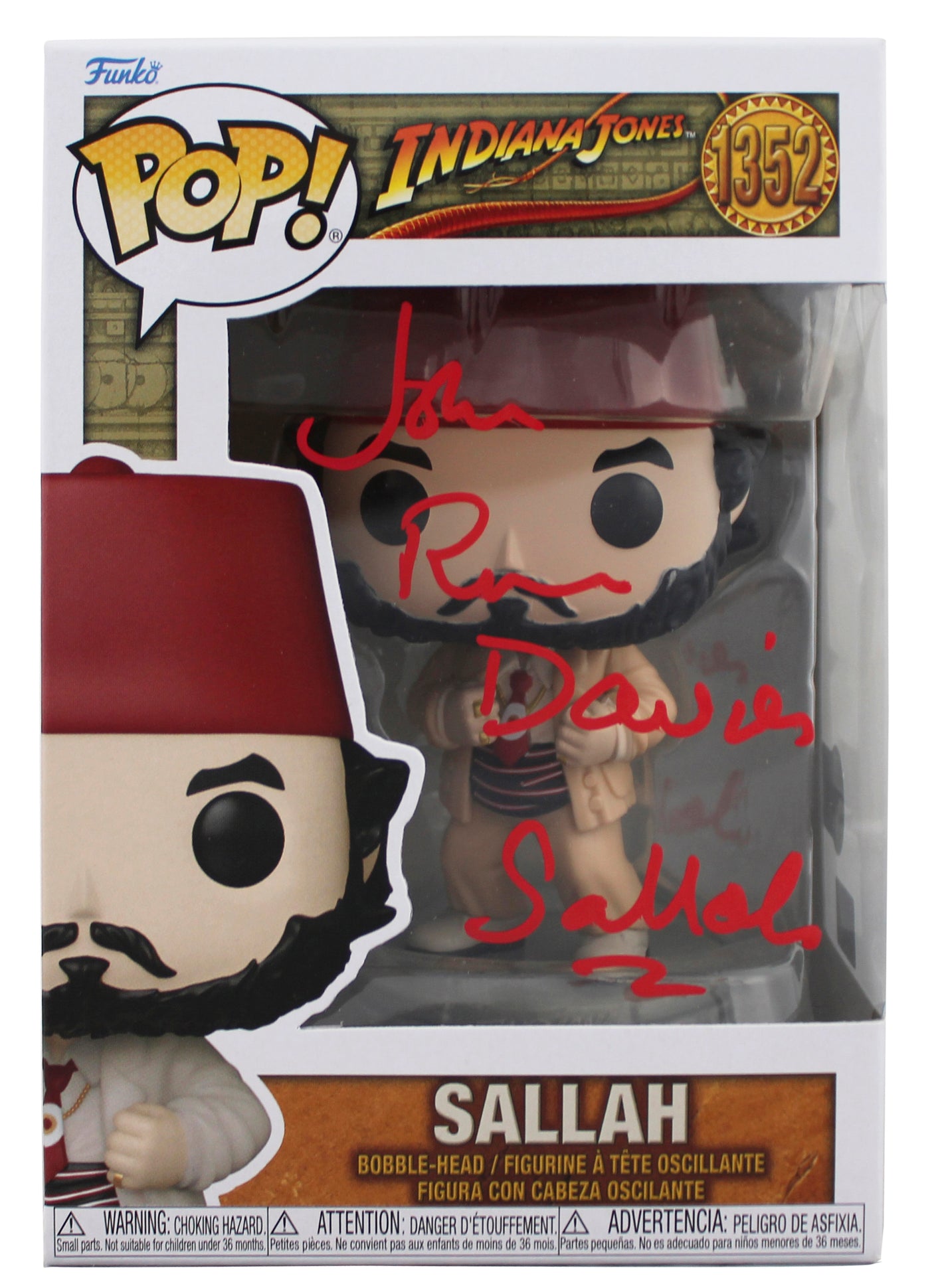 John Rhys-Davies Indiana Jones "Sallah" Signed #1352 Funko Pop Vinyl Figure BAS