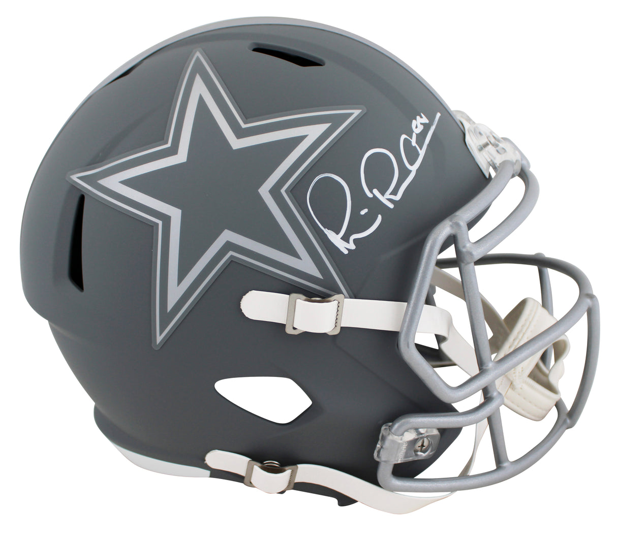 Cowboys Michael Irvin Signed Slate Full Size Speed Rep Helmet BAS Witnessed