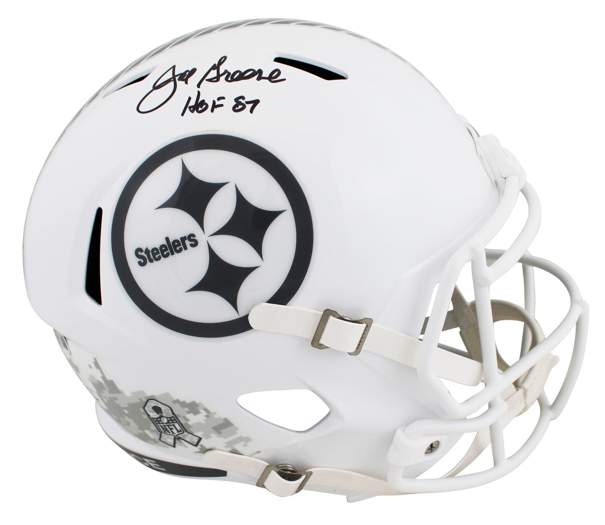 Steelers Joe Greene "HOF 87" Signed STS III F/S Speed Rep Helmet W/ Case BAS Wit