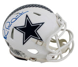 Cowboys Michael Irvin Signed Salute To Service III Speed Mini Helmet BAS Witness