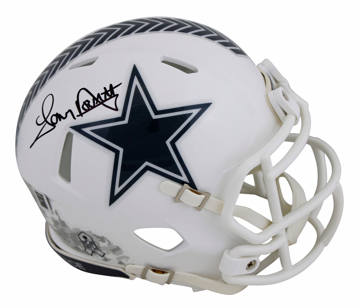 Cowboys Tony Dorsett Signed STS III Speed Mini Helmet w/ Black Sig BAS Witnessed