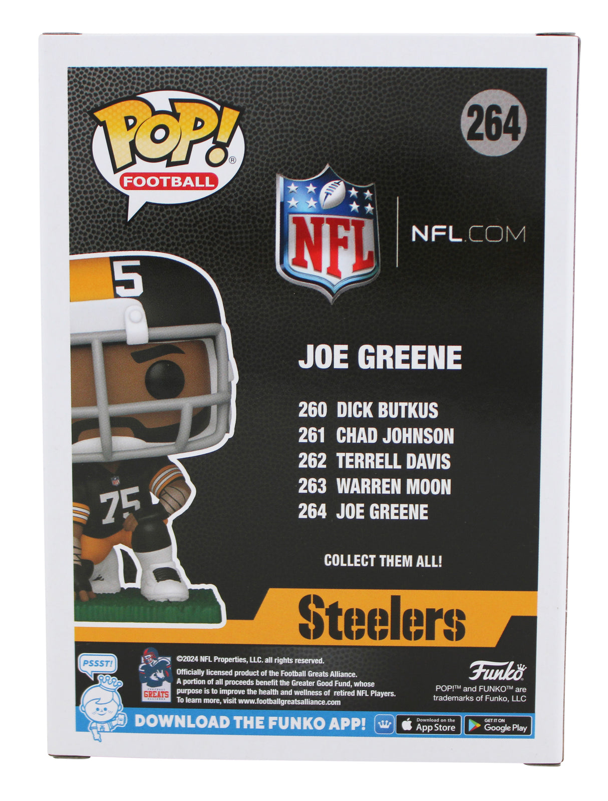 Steelers Joe Greene "HOF 87" Signed #264 Funko Pop Vinyl Figure BAS Witnessed