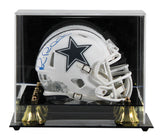 Cowboys Michael Irvin Signed STS III Speed Mini Helmet W/ Case BAS Witnessed