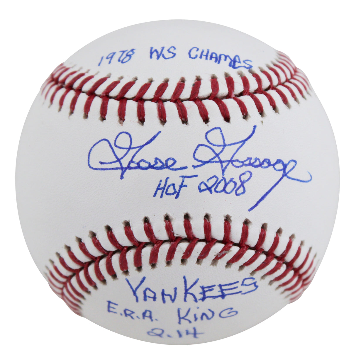 Yankees Goose Gossage "3x Insc ERA King" 2.14 Signed Oml Baseball BAS Witnessed