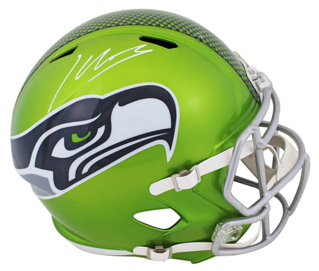 Seahawks Kenneth Walker III Signed Flash Full Size Speed Rep Helmet BAS Witness