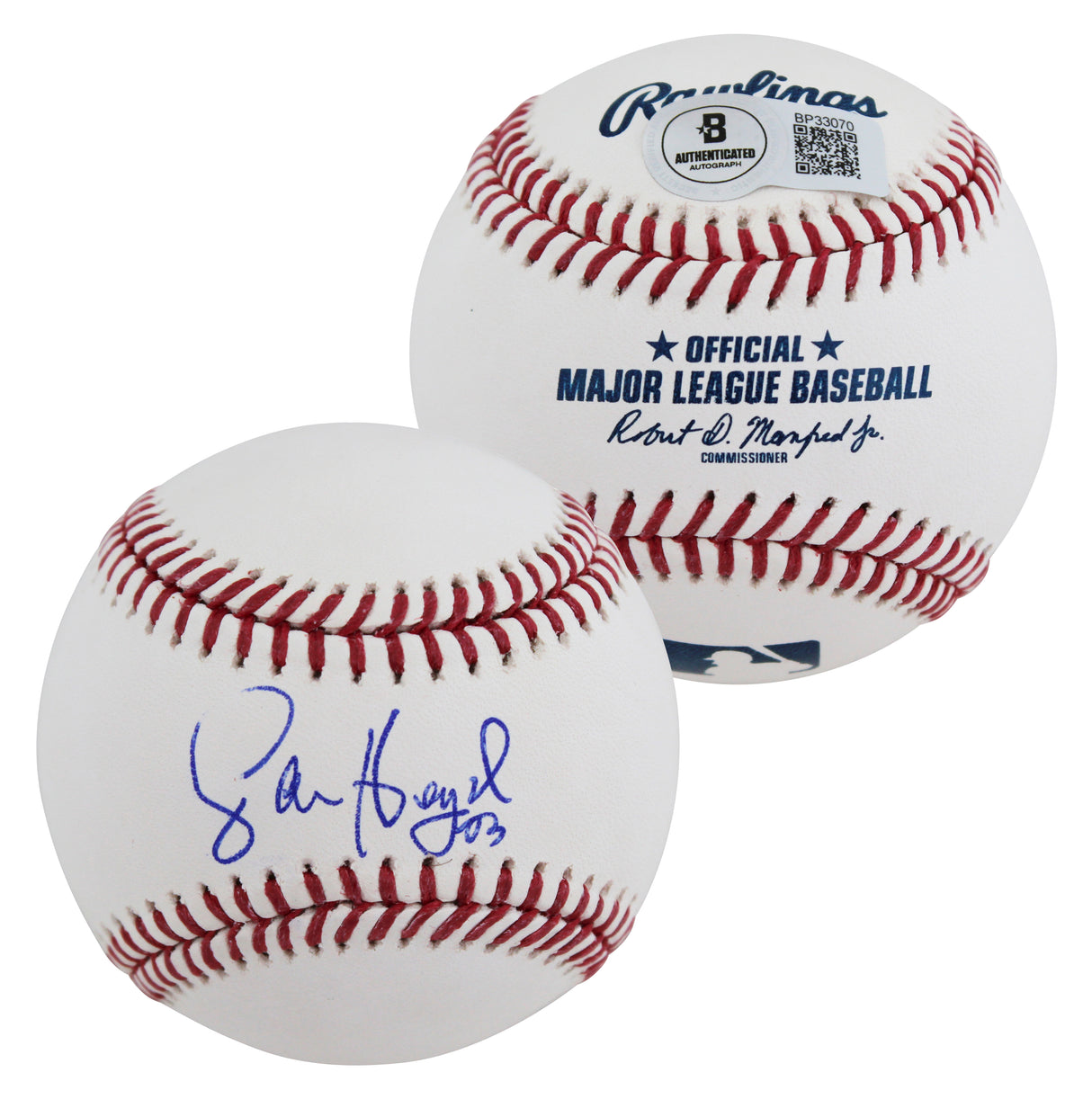 Padres Jason Heyward Authentic Signed Robert Manfred Oml Baseball BAS #BP33070