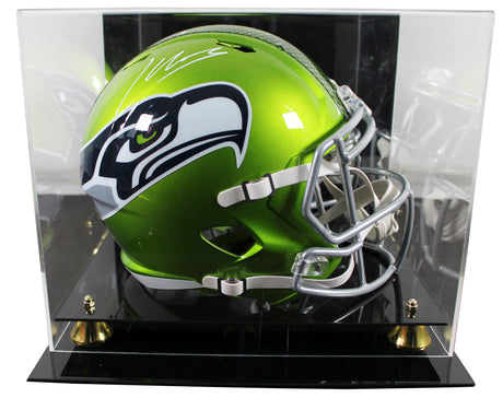 Seahawks Kenneth Walker III Signed Flash F/S Speed Rep Helmet W/ Case BAS Wit