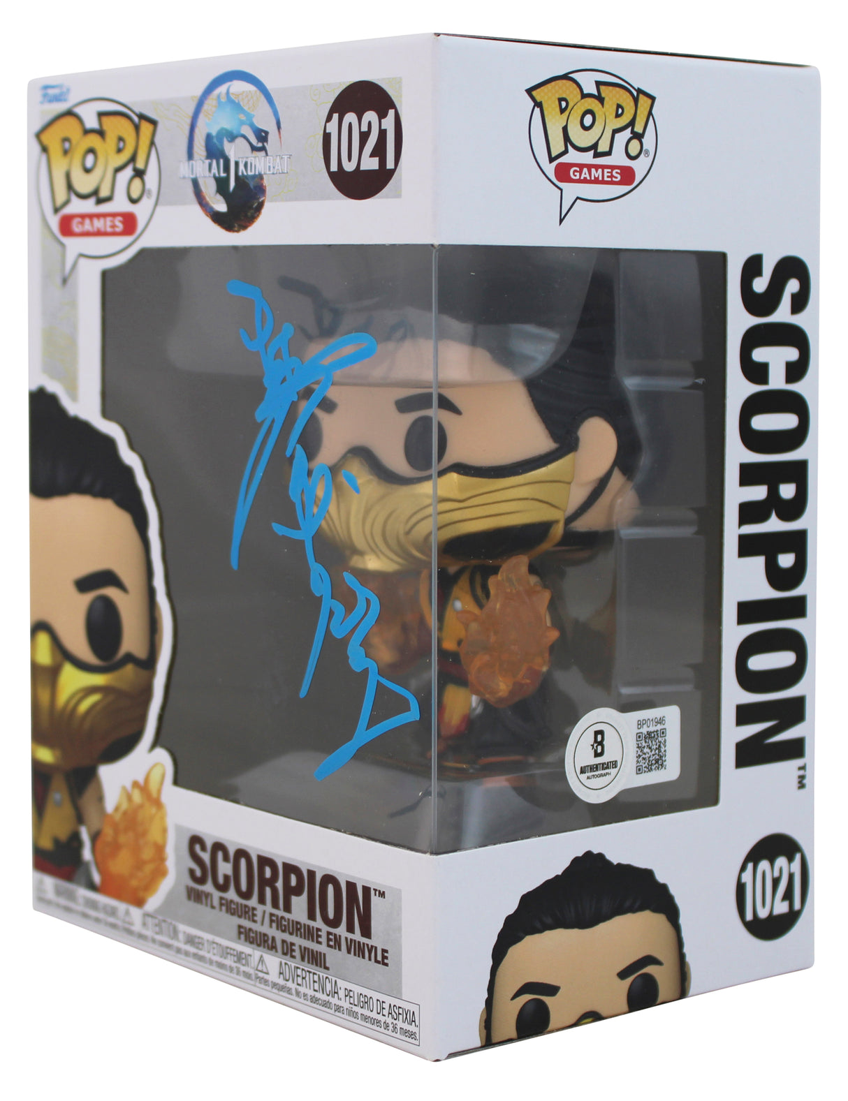 Hiroyuki Sanada Mortal Kombat Signed Scorpion #1021 Funko Pop Vinyl Figure BAS